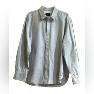 Rag & Bone Long Sleeve Button-Up Cotton Shirt Heater Grey Size XL